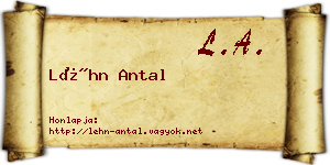 Léhn Antal névjegykártya